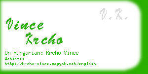 vince krcho business card